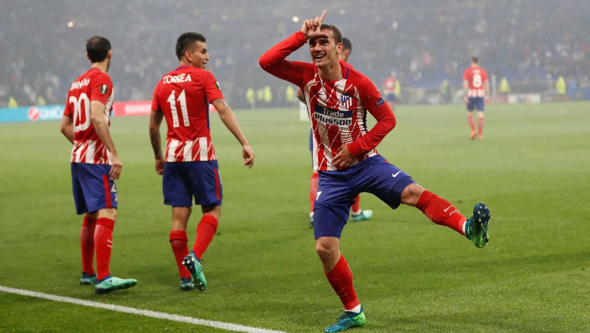 Celebración de gol del Atlético